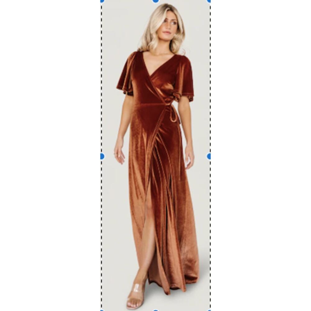 Baltic Born Meghan Velvet Wrap Maxi Dress- Small